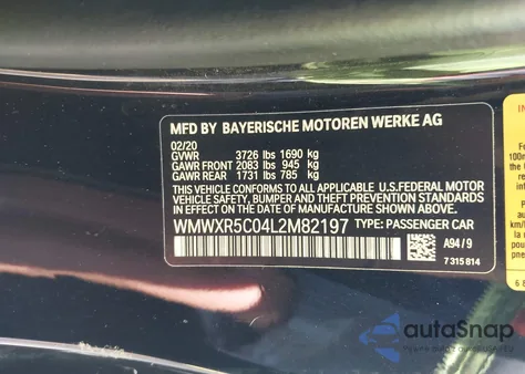 2020 Mini Hardtop Cooper S from USA, damaged, VIN WMWXR5C04L2M82197